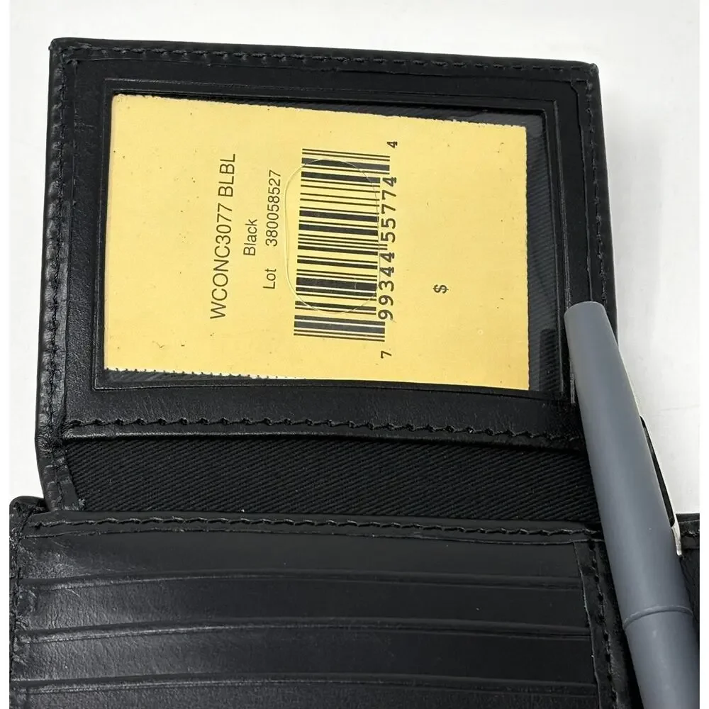 Dooney & Bourke Mens Black Passcase Wallet Concord Billfold Train Pass NWT